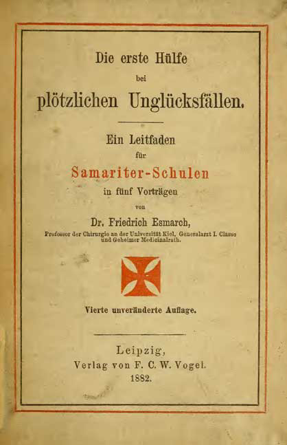 "Первая помощь", книга, написанная Эсмархом в 1882 году